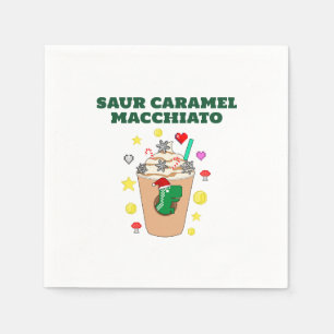 Mikitiez Trex dinosaur icedcoffee caramel xmas Napkins