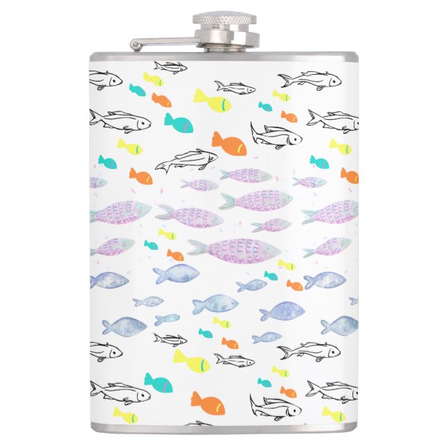Mikitiez venus mermaid fishing summer  flask (Front)