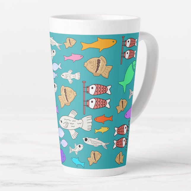 Mikitiez venus mermaid fishing summer latte mug (Right Angle)