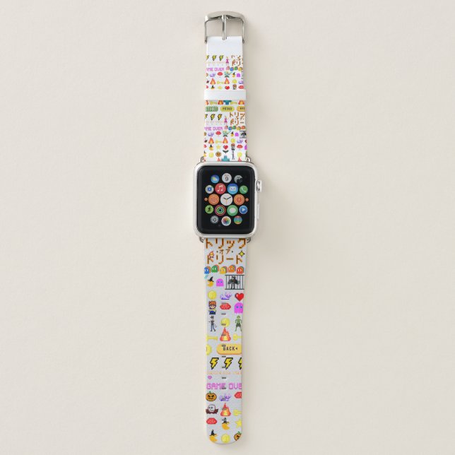 Mikitiez videogame pixel halloween spooky bat  apple watch band (Front)