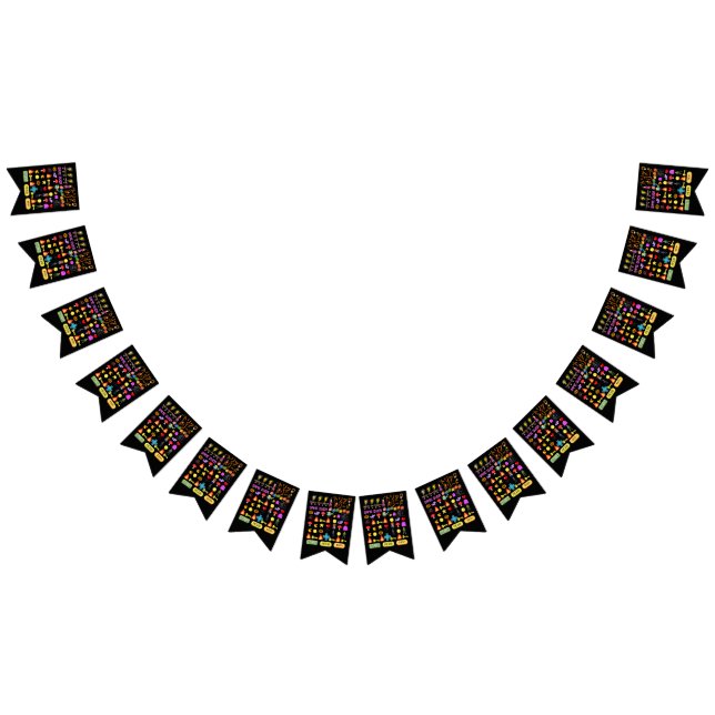 Mikitiez videogame pixel halloween spooky bat  bunting flags (All)