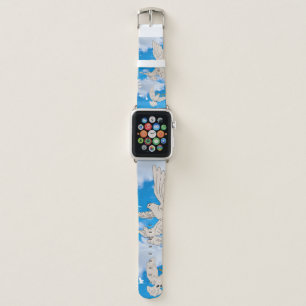 Mikitiez white bird blue sky summer beach freedom apple watch band