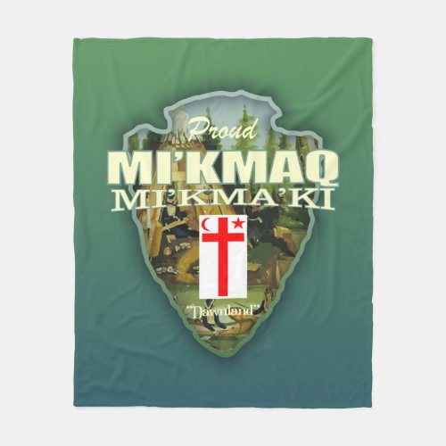 Mikmaq arrowhead fleece blanket