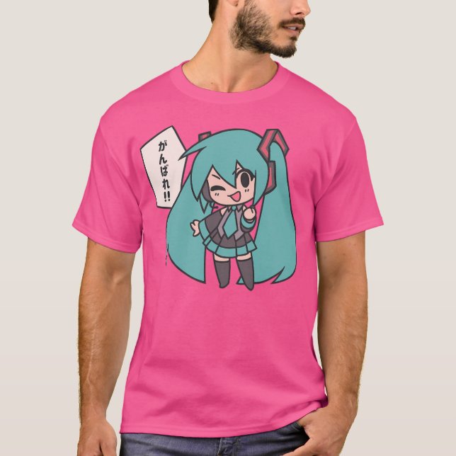 Miku Ganbare Ganbatte Chibi T-Shirt (Front)