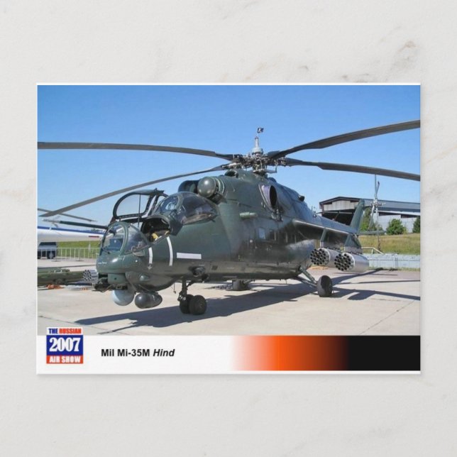 MIL 35 HIND RUSSIAN HELICOPTER POSTCARD (Front)