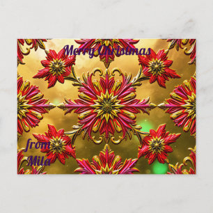 MILA ~ CHRISTMAS ~ 3D flower pattern ~ Postcard