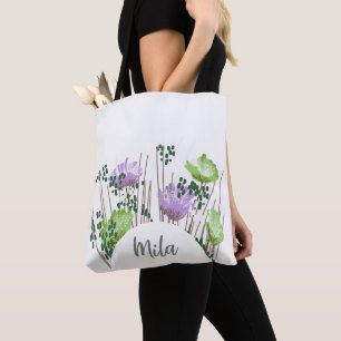 Mila Floral Monogram Tote Bag