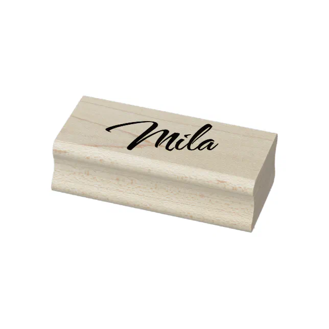 Mila name cursive decorative script font rubber stamp | Zazzle