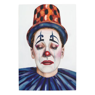 Mila Wears the Smile Too Well – A Clowns Portrait Metal Print