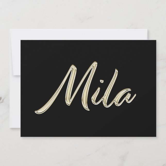 Mila white gold Handwriting Card (Front)