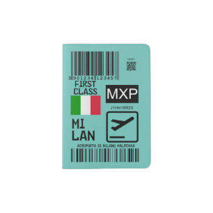 Milan airport travel tag passport holder