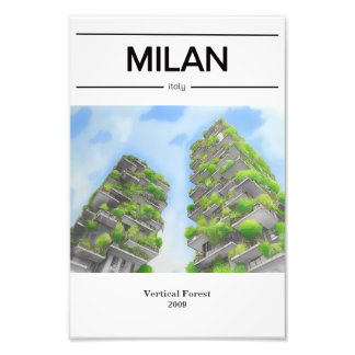 Milan Architecture Skyscraper Vertical Forest Photo Print