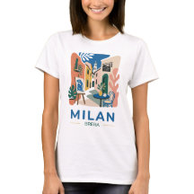 Milan Brera Art District Travel Graphic T-Shirt