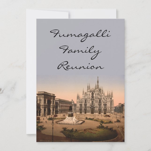 Milan Cathedral and Piazza, Lombardy, Italy Invitation (Front)