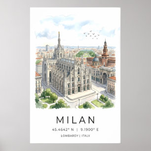 Milan Cathedral Art Print Black and White