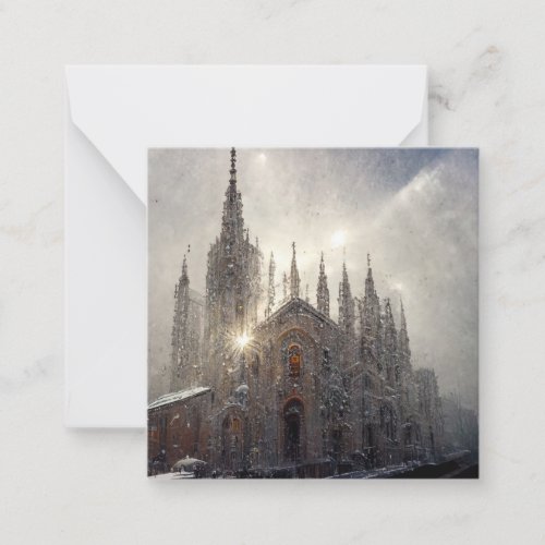 Milan duomo in the snow note card