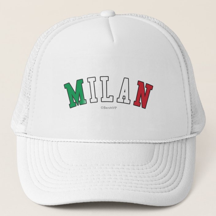 Milan in Italy National Flag Colors Mesh Hat