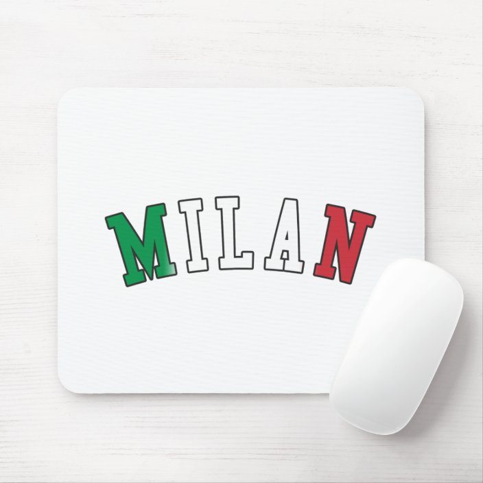 Milan in Italy National Flag Colors Mouse Pad
