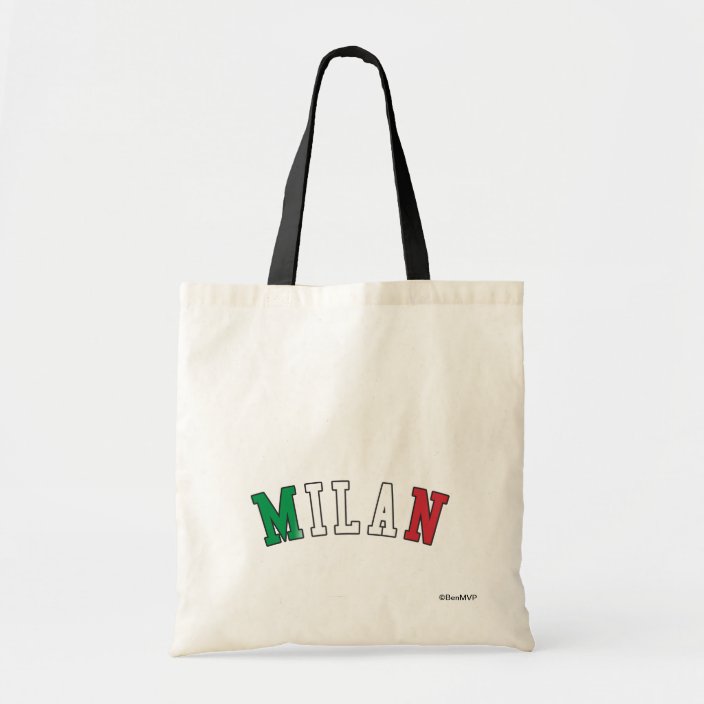 Milan in Italy National Flag Colors Tote Bag