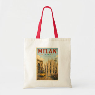 Milan Italy Cathedral Illustration Travel Art Tote Bag