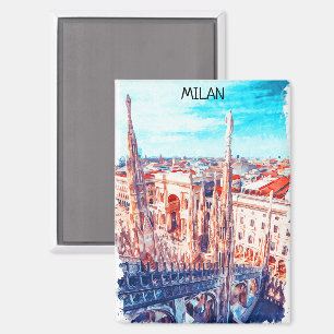 Milan Italy Cathedral Painting Magnet