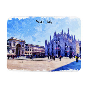 Milan Italy Cathedral Panorama View Magnet