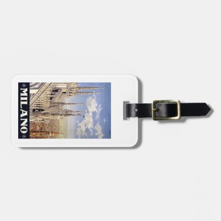Milan, Italy, Cathedral, Vintage, Luggage Tag