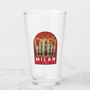 Milan Italy Duomo di Milano Travel Art Vintage Glass