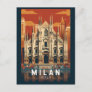 Milan Italy Duomo di Milano Travel Art Vintage Postcard
