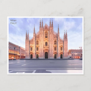 Milan Italy Duomo di Milano Travel Art Vintage  Postcard