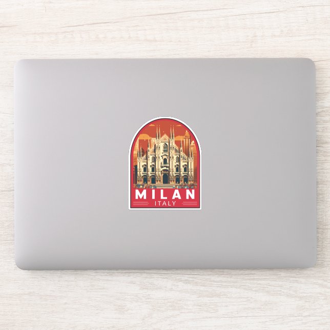 Autocollant Décalque Vinyle - Skyline De Milan, Italie - Design Découpe - Pour Décoration