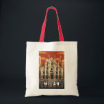 Milan Italy Duomo di Milano Travel Art Vintage Tote Bag<br><div class="desc">Milan vector artwork design. Milan,  a metropolis in Italy's northern Lombardy region,  is a global capital of fashion and design.</div>