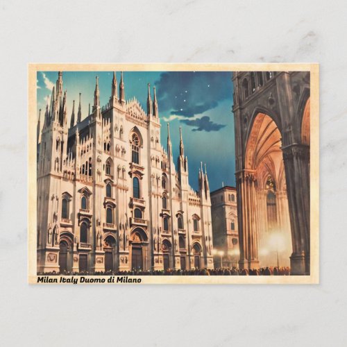 Milan Italy Duomo di Milano Vintage Postcard