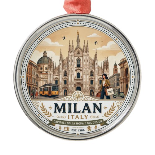 Milan Italy Metal Ornament