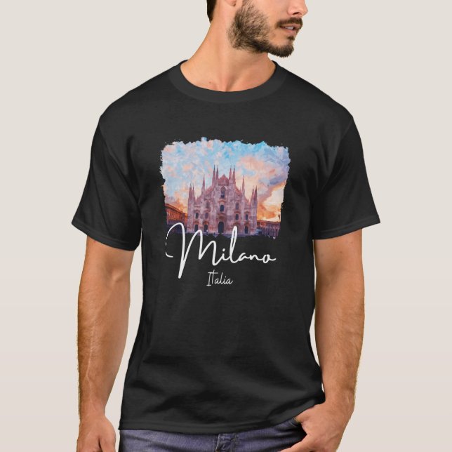 Milan Italy Painting Souvenir T-Shirt (Front)
