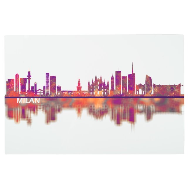 Milan Italy Skyline Metal Print (Front)