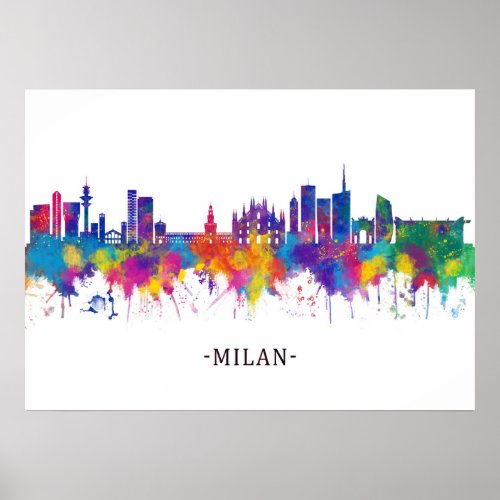 Milan Italy Skyline Poster