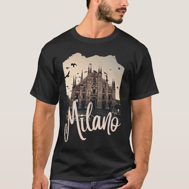 Milan Italy Souvenir T-Shirt (Front)
