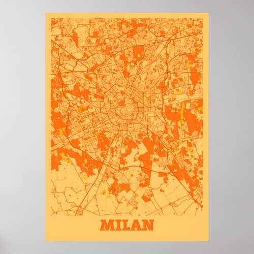 Milan _ Italy Sunset City Map Poster