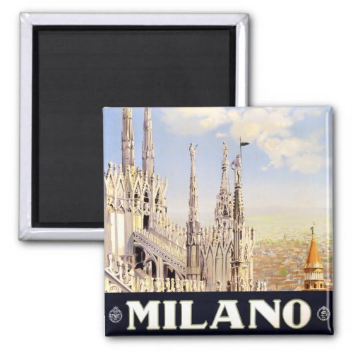 Milan Italy vintage travel Magnet