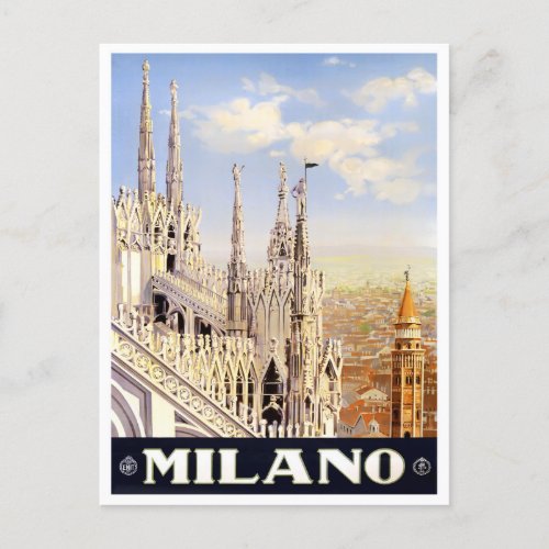 Milan Italy vintage travel Postcard