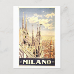 Milan Italy Vintage Travel Poster Postcard