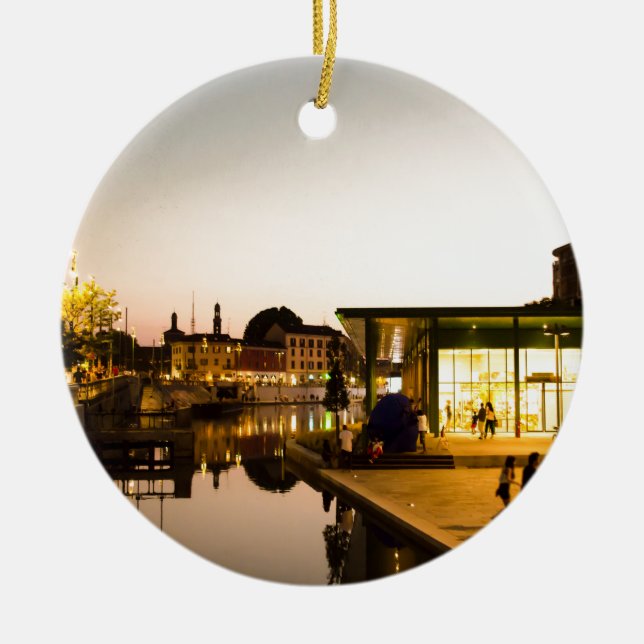 Milan overlooking the canal ceramic ornament (Front)