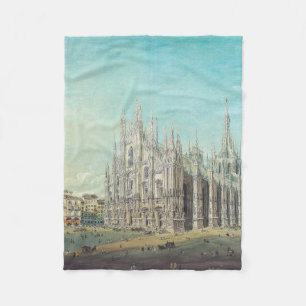 Milan Piazza del Duomo 1850s by Carlo Bossoli Art Fleece Blanket