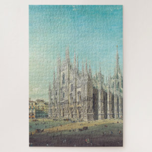 Milan Piazza del Duomo 1850s by Carlo Bossoli Art Jigsaw Puzzle
