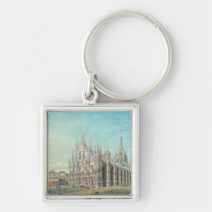 Milan Piazza del Duomo 1850s by Carlo Bossoli Art Keychain