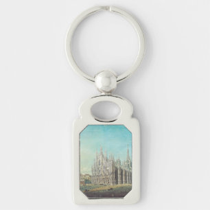 Milan Piazza del Duomo 1850s by Carlo Bossoli Art Keychain