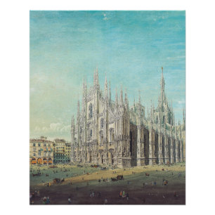 Milan Piazza del Duomo 1850s by Carlo Bossoli Art Poster
