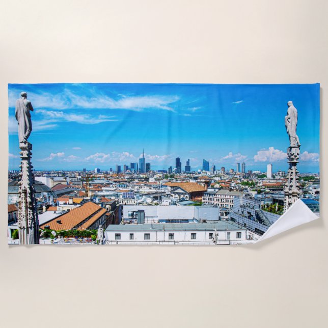 Milan skyline beach towel (Front)