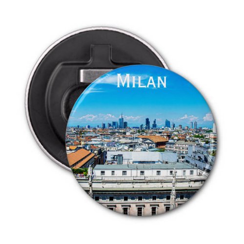 Milan skyline in Italy Bottle Opener